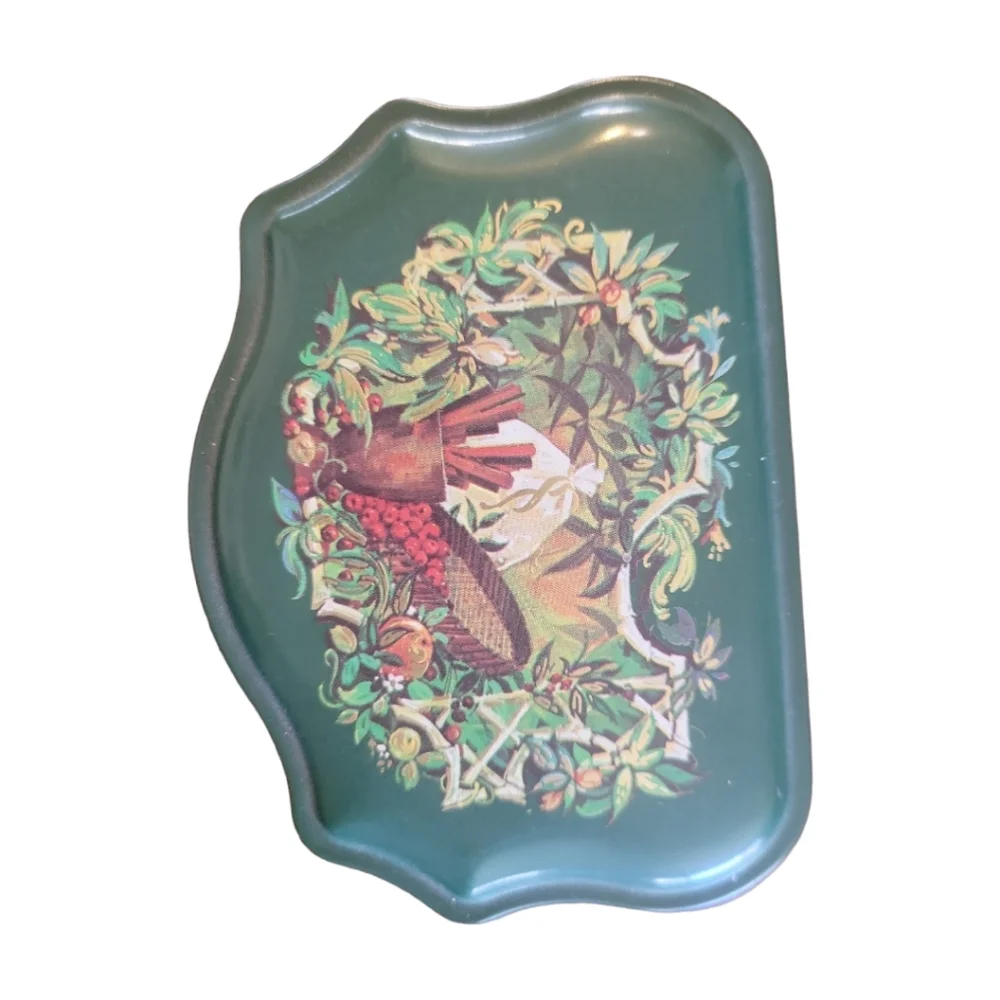 Vtg 81 Avon Christmas Collector Tin Box Canister England
